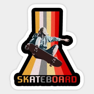 Retro Vintage Skateboard Graphic Design Sticker